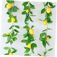 3 Strands Lemon Artificial Vines, 71″ Lemon Silk Vine Garland with Lemon Vine