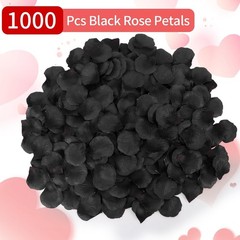 1000 Realistic Black Artificial Rose Petals for Romantic Weddings and Events