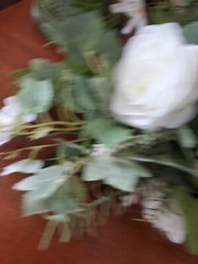 4- Bouquets of Bridesmaid Silk Flowers Wedding White Roses NWOT IVORY SATIN
