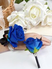 Corsage and Boutonniere Set for Bride Groom Bridesmaids Groomsmen Wedding Homeco