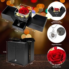ENERLEAF Preserved Red Real Rose-Eternal Flowers Rose Gifts for Mom