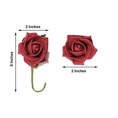 24 RED 2″ Mini FOAM ROSE Flowers Stems Wedding Events Decorations Supplies