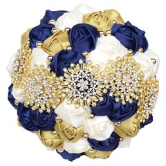White and Wine Red wedding bouquet artificial Sweet 15 Quinceanera bouquet