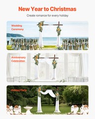 Uimoso Artificial Wedding Arch Flowers Kit Yellow 2 Pcs Flowers 1 Pcs Drapes