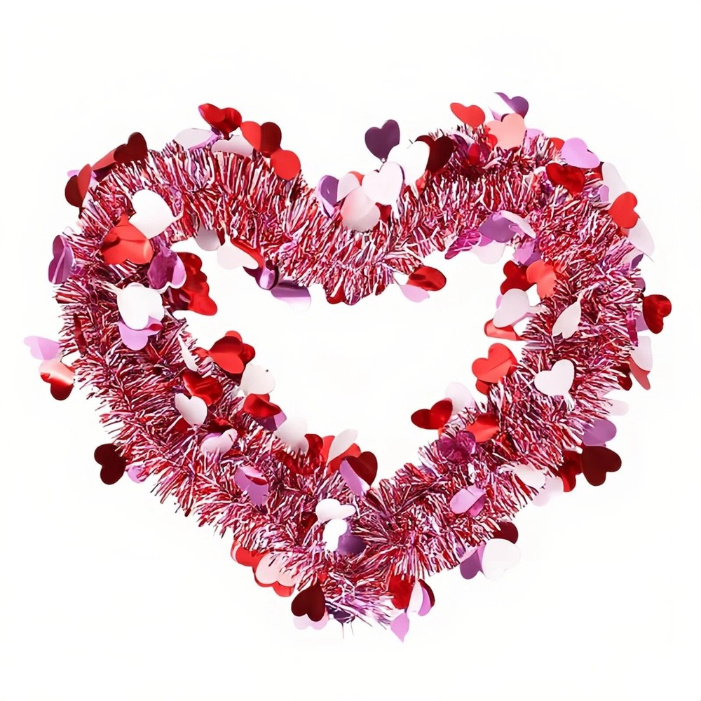Pink Party-Decorations Garland – 33Ft Heart Streamers Paper Red,white,pink
