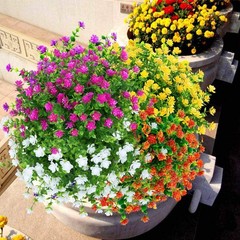 24 Bundles Outdoor Artificial Fake Flowers UV Resistant No Fade Boxwood Faux …