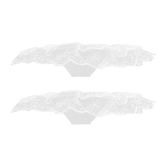 2Pcs Bridal Lace Bouquet Collars Wedding Flower Handle Reusable DIY White Floral