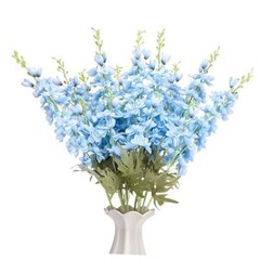 Pcs Delphinium Artificial Flowers for Decoration, 33.86 inch 10 Light Blue