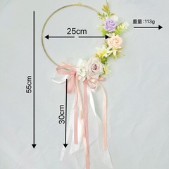 Floral Hoop Wreath Artificial Floral Wreath 25x55cm Decorative Flowers Wall