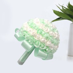 1PC Bride Hand Tied Bouquet Imilated Candy Color Rose Bouquet PE Rose Bouquet