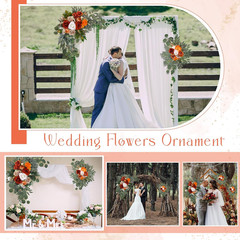 Wedding Arch Flowers Set of 4 Artificial Flower Swag Wedding Faux Floral Swag wi