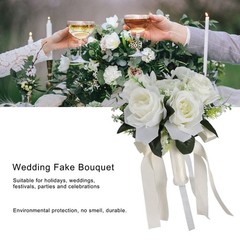 Horoper Wedding Bouquets for Bride, White Champagne Artificial Roses Flowers …