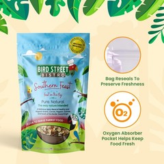 Bird Street Bistro Parrot Food: Parakeet & Cockatiel Southern Feast – 20 oz