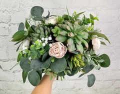 Artificial Wedding Bouquet & Boutonniere Set