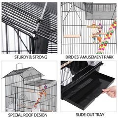 Yaheetech 39-inch Roof Top Large Flight Parrot Bird Cage for Small Quaker Parrot