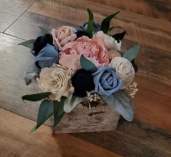 8PC Dusty Blue Pink Navy Sola Box Centerpiece Sola Wood Wedding Table Flowers