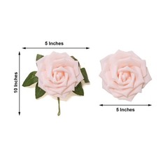 24 BLUSH 5″ FOAM ROSE Flowers Stems Party Wedding Events Decorations Supplies