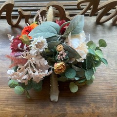 Bridal Wedding Bouquet Budget Friendly Beautiful Faux Flowers White Pink Orange