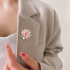 Elegant Rose Flower Brooch Pin for Women Men Wedding Party Gentleman’s Essent…