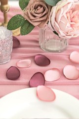 300pcs Rose Petals Satin Flower Petals Wedding Flower Girl Basket Table