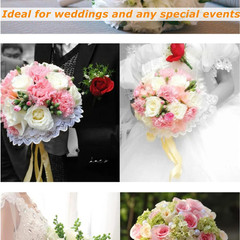 12 Pack Flower Bouquet Holder, Wedding Bridal Bouquet Handle Holder for Fresh Ar