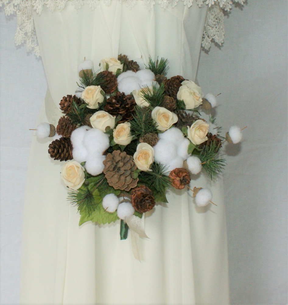 Woodland Rose Silk Wedding Bouquet