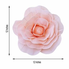 4 pcs 12″ Blush Artificial Large Roses Flowers Wall Backdrop Party Wedding