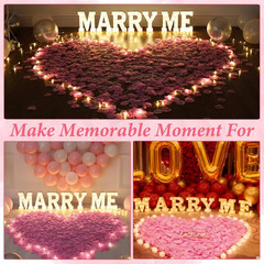 1000 PCS Fake Rose Petals, Artificial Rose Petals for Wedding, Romantic Night, V
