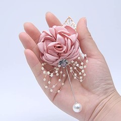 Rose Wrist Corsage Boutonniere Set,Wrist Flower Corsage Wristlet Band Set Red
