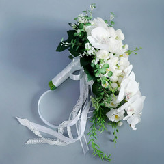 Elegant White Phalaenopsis Bridal Bouquet for Weddings and Anniversaries