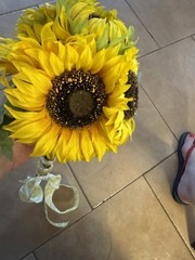 New, Artificial/silk Handheld Bouquet Of Sunflowers. Wedding / Prom