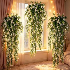 16pcs Artificial Plant Fake Eucalyptus Fern Hanging Flowe Vine Garden Home Decor