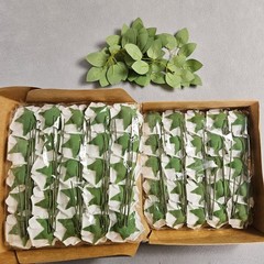50pc White Foam Artificial Roses Bulk DIY Wedding Bouquet Centerpiece Leaf Stems