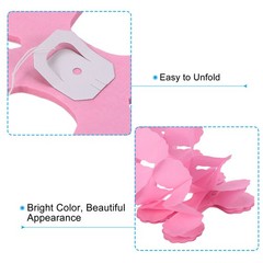6Pcs 9.8ft Four-Leaf Paper Flower Garland Hanging Streamers, Light Pink