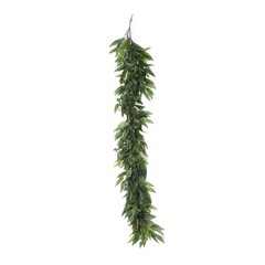 4 ft long Light Frosted Green Artificial Willow and Fern Frond Foliage Garlands
