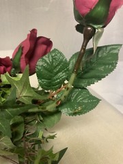 Vintage Artificial Rose Flower Burgundy Floral Garland Wedding Ceremony Backdrop