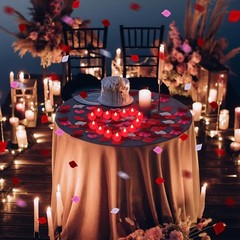 4000 Pcs Artificial Rose Petals & 24 LED Tea Lights for Romantic Decor
