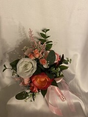 bridal Wedding Bouquet New Pinks, Free Matching Boutonnière