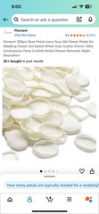 Floroom 300 Ivory Faux Silk Rose Petals for Wedding Decoration