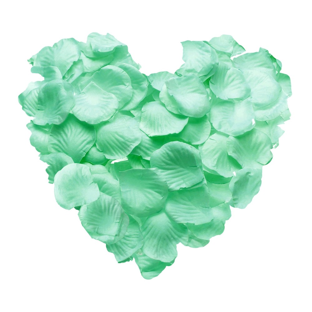 500pcs Artificial Rose Petals Fake Silk Flower Petals for Wedding, Mint Green