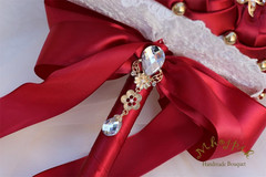 Bridal Wedding Bouquet round Holding Bouquet Throw Toss Artificial Rose Flower B