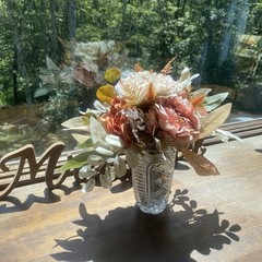 Bridal Wedding Bouquet Budget Friendly Handmade Faux Flowers White Pink Orange