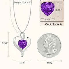 Eternal Rose Gift Box with Heart Necklace & Large size, Purple