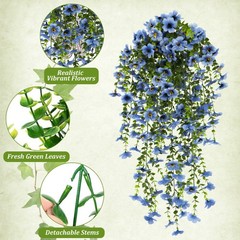 Artificial Flowers Plastic Fake Plants UV Resistant Home Garden Decor In/Outdoor