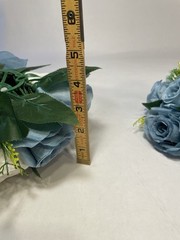 Bouquet Centerpiece Silk Flower Ball-WHITE/BLUE- Event Decor Wedding LOT OF TWO
