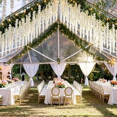 8pcs Artificial Wisteria Flowers 4.58Ft Fake Silk Wisteria Vine White-8pcs
