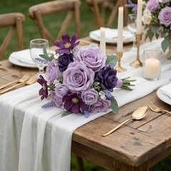 4Pieces Premium Fabric Flower Bouquets Suitable for Various Wedding Themes