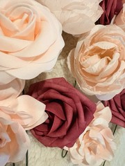 Ling’s Moment Artificial Rose Wedding Flowers Bulk Pink Burgundy