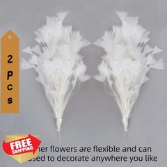 GYBZZR Feather Bouquet, White 10-12 inch