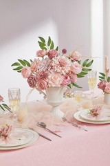 Fake Silk Flowers, y Pink Bridal Bouquet, Party Decor, Pink